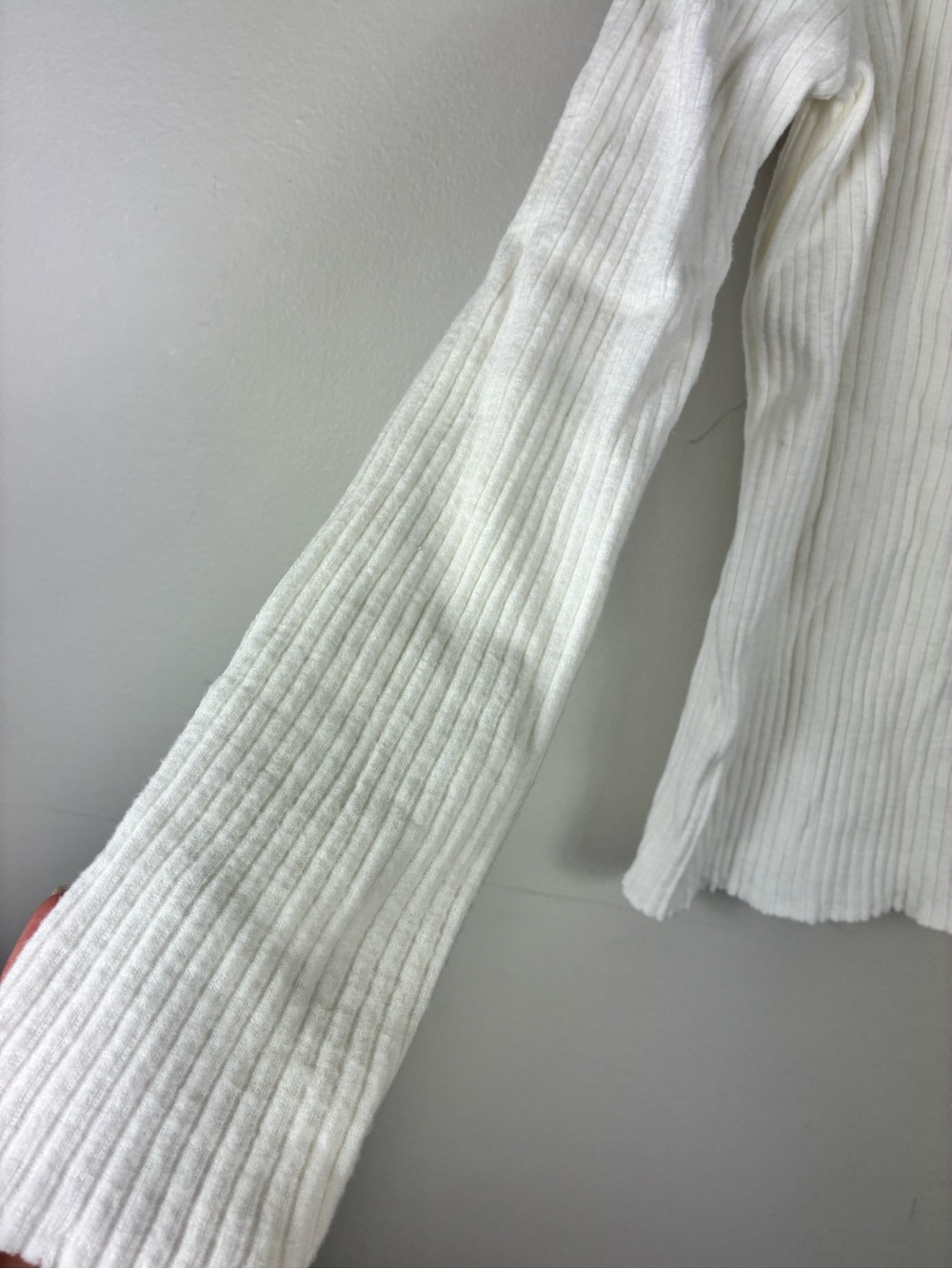 Zara Off-Shoulder Ribbed Sweater Top Ivory Casual NEW M Long Sleeveless Preppy - Picture 3 of 8